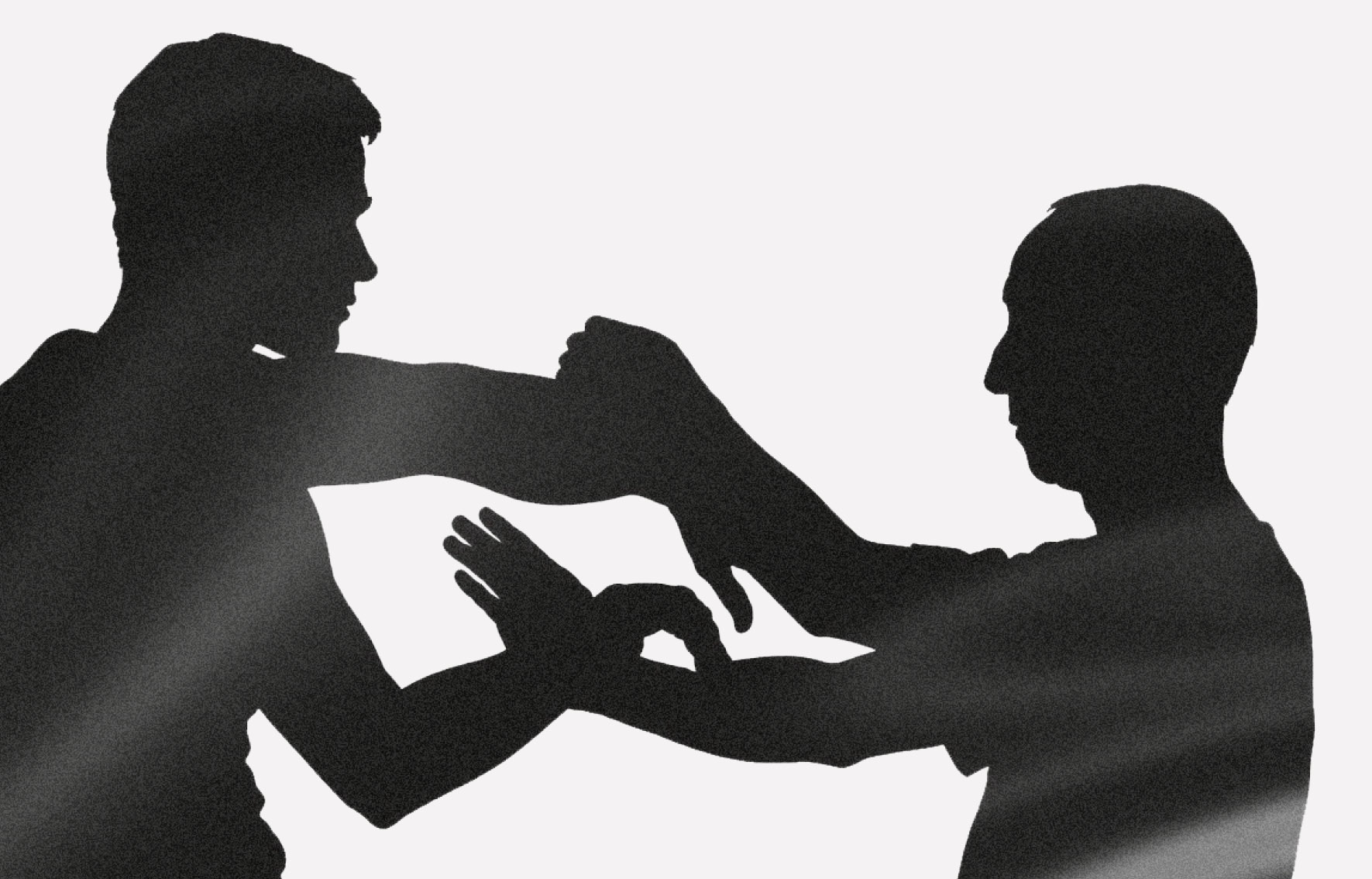 Deux pratiquants de Wing Tsun en Chi Sao, travail des mains collantes
